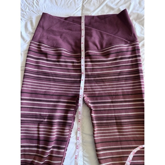Spiritual Gangster burgundy stripe leggings wrap front love sculpt Size XS EUC - Picture 5 of 12